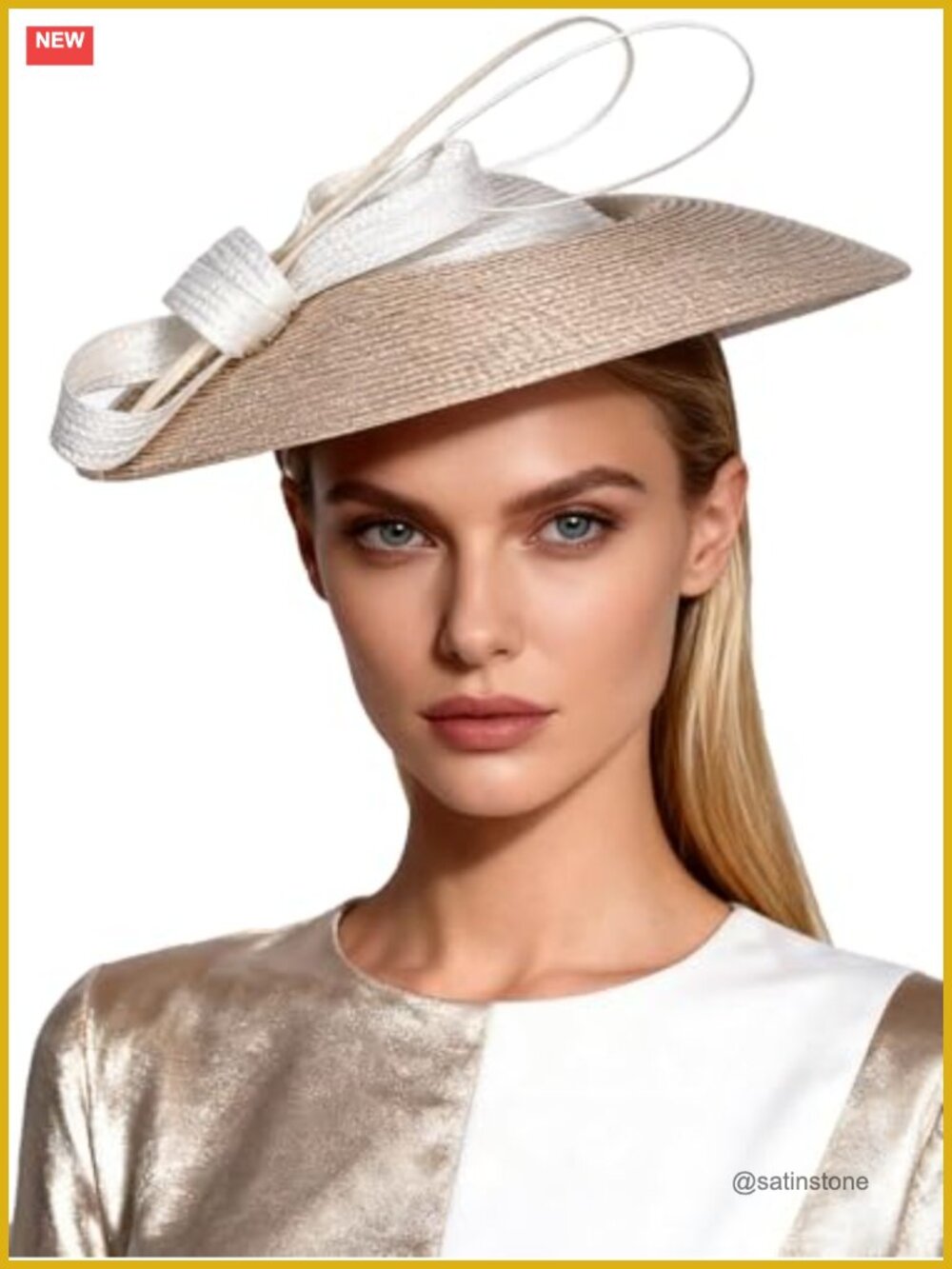 Vintage Straw Fedora Hat with Fascinator Clip & Headband